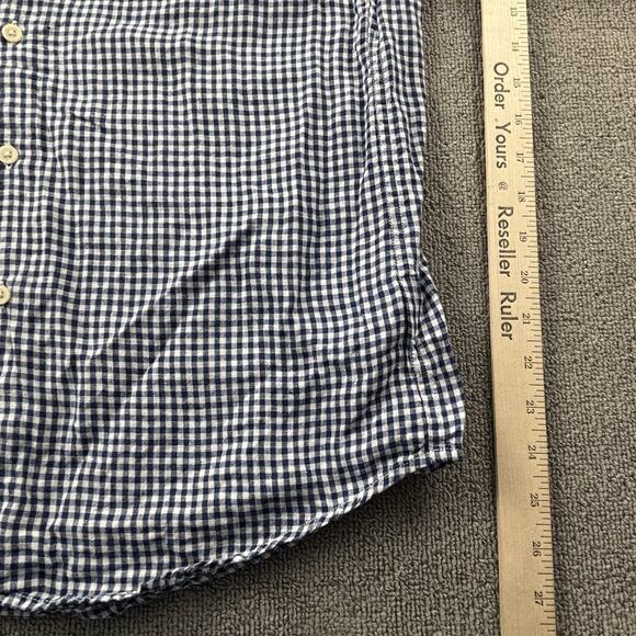 Uniqlo Shirt Adult Medium Check Button Up Linen Long Sleeve Casual Men's - Picture 10 of 13